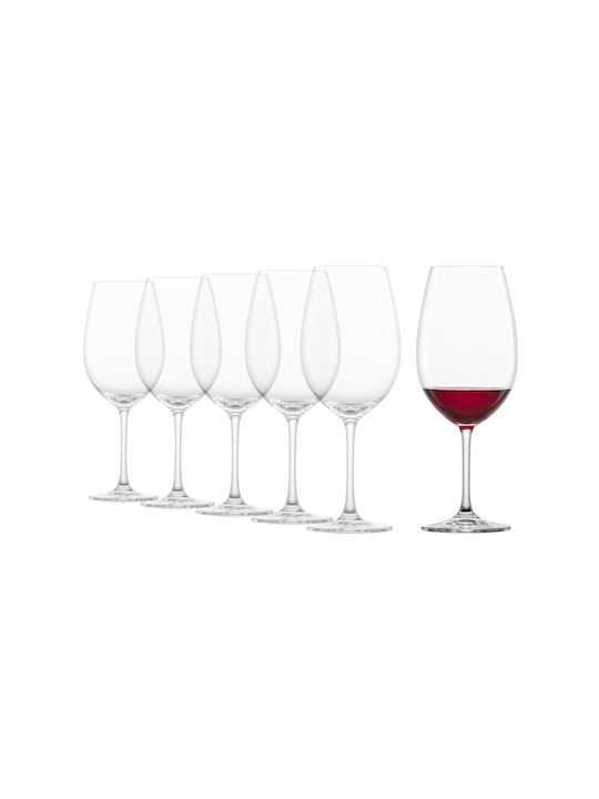 Schott Zwiesel Ivento Set Glasses for White and Red Wine Made of Crystal in Red Colour Goblets 650ml 6 Pieces