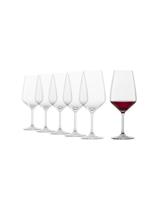 Schott Zwiesel Taste Set Glasses for White and Red Wine Made of Crystal in Red Colour Goblets 650ml 6 Pieces
