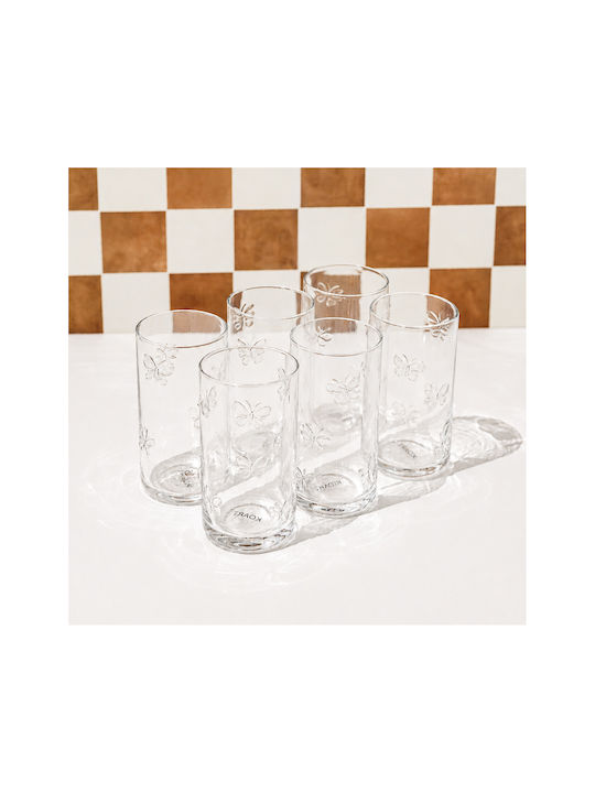 Koart Ismene Set Water Glasses Made of Glass in Gold Colour 420ml Glass Water Glasses 6 Pieces