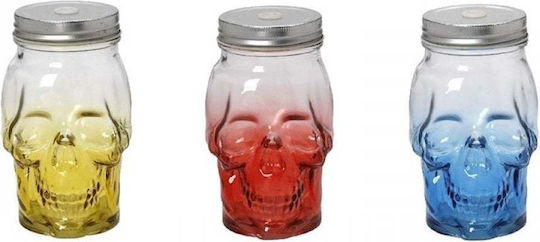 Espiel Skull Glass Water made of Glass in Yellow Color with straw 500ml
