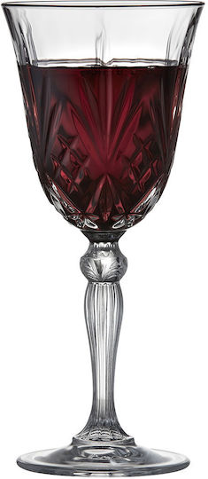 Lyngby Set of Glasses for White and Red Wine made of Crystal in Red Color Stemmed 4pcs