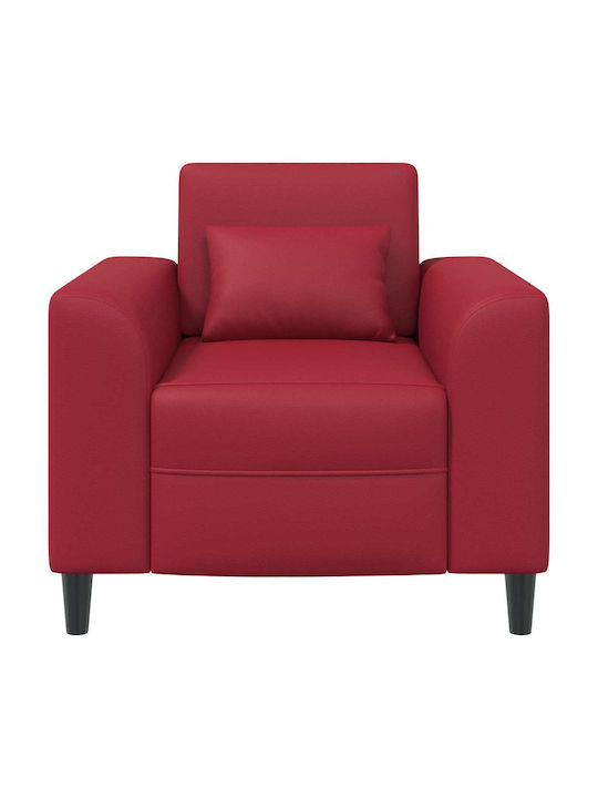Polițronă Din Piele Ecologică Roșie 90x88x85cm