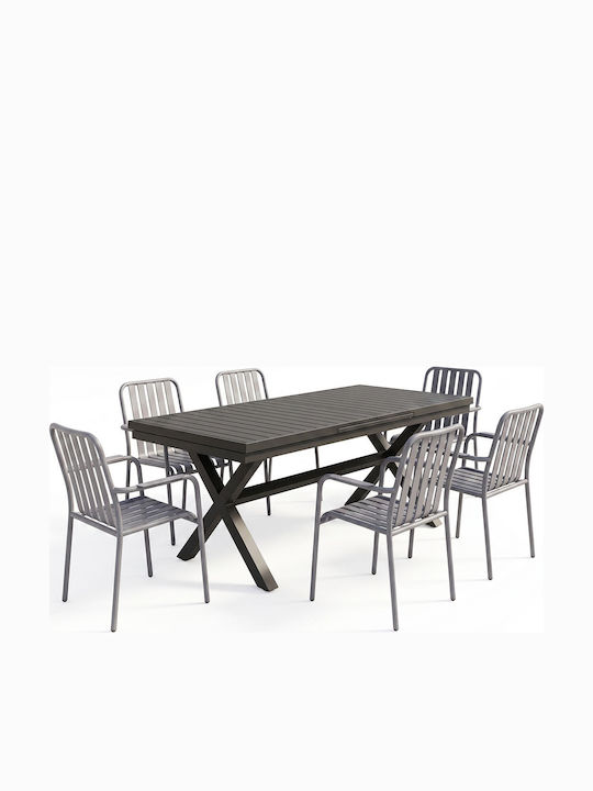 Outdoor Dining Set Dagyn 7 Pieces Pakketo
