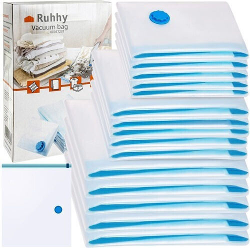 Ruhhy Plastic Storage Bag For Clothes Airtight and with Vacuum 70x100cm 15pcs