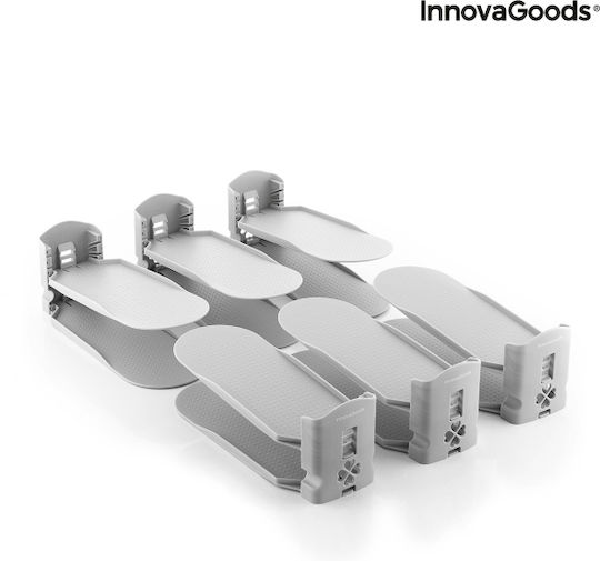 InnovaGoods Sholzzer Πλαστική Θήκη Αποθήκευσης για Παπούτσια σε Γκρι Χρώμα 6τμχ