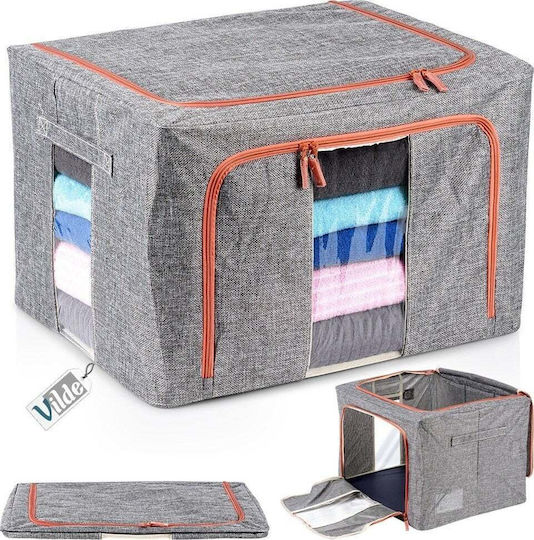 Vilde Fabric Storage Case For Clothes in Gray Color 50x40x33cm 1pcs