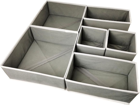 Stoff Schubladenorganisator für Socken / Unterwäsche / Krawatten in Gray Farbe 6Stück