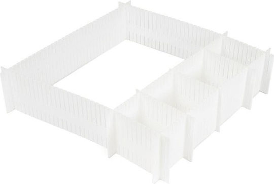 Compactor Kunststoff Schubladenorganisator in Weiß Farbe 44x10cm 6Stück