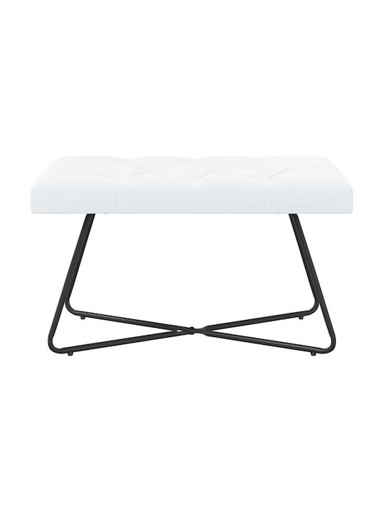 Dining Bench With Fabric Upholstery White 80x40x46cm