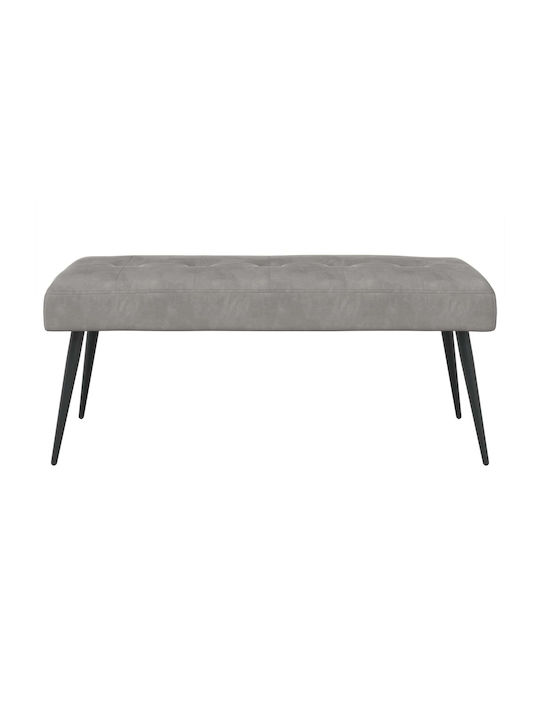 Velvet Dining Bench Light Grey 110x40x46cm