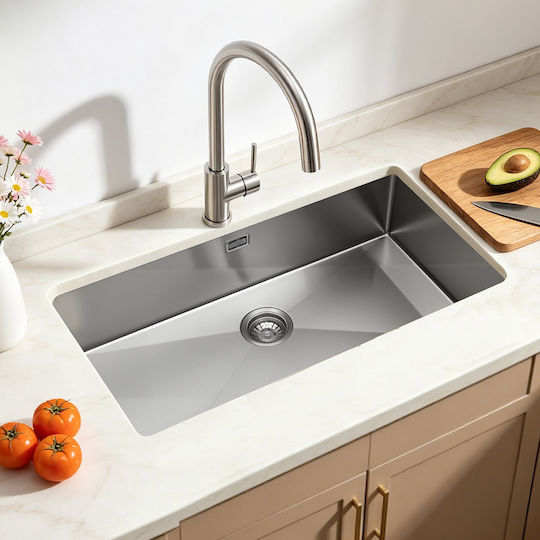 Vevor Υποκαθήμενος Νεροχύτης Inox Μ85xΠ45cm Ασημί