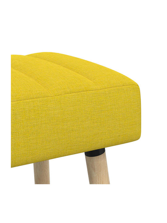 Dining Bench With Soft Yellow Fabric Upholstery 60x40x45cm