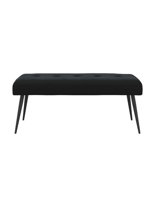 Πάγκος Τραπεζαρίας Βελούδινος Μαύρο 110x40x46εκ.