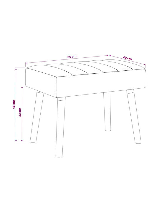Dining Bench with Blue Fabric Upholstery 60x40x45cm