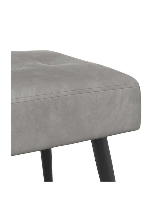 Velvet Light Gray Dining Bench 80x40x46cm