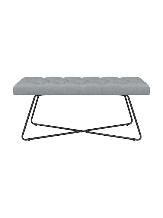Dining Bench With Wooden Surface Light Gray 110x40x46cm