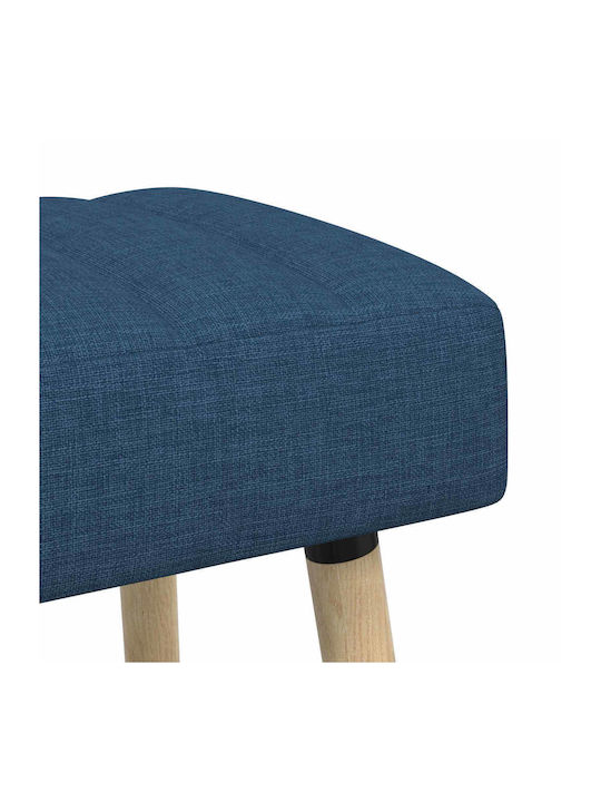 Dining Bench With Blue Fabric Upholstery 80x40x46cm