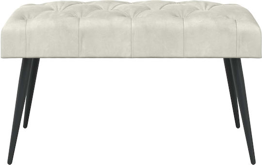 Velvet Dining Bench Cream 80x40x46cm