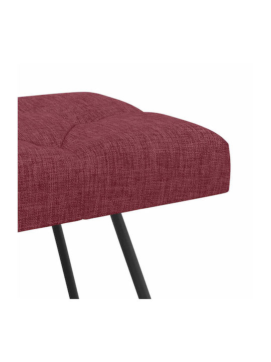 Dining Bench With Fabric Upholstery Red 80x40x46cm