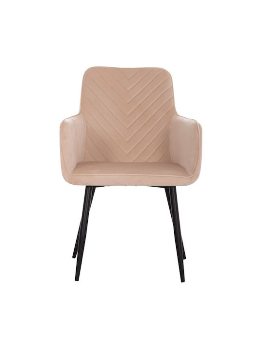 Dining Room Velvet Chair Ecru 57x56x84cm 2pcs