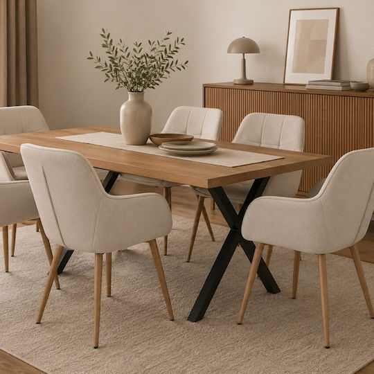 Sova Velvet Dining Chair Brown 57x55x85cm