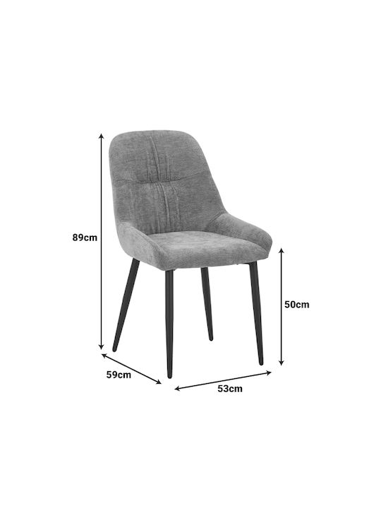 Larissia Dining Chair with Fabric Upholstery White 53x59x89cm
