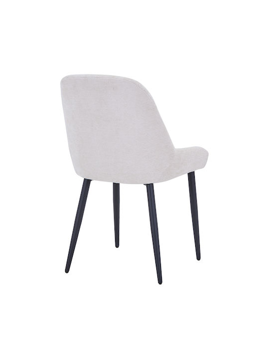 Larissia Dining Chair with Fabric Upholstery White 53x59x89cm