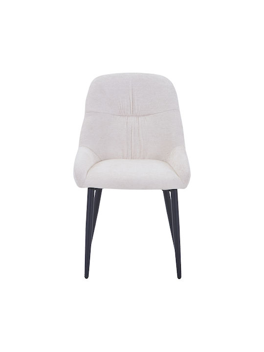 Larissia Dining Chair with Fabric Upholstery White 53x59x89cm