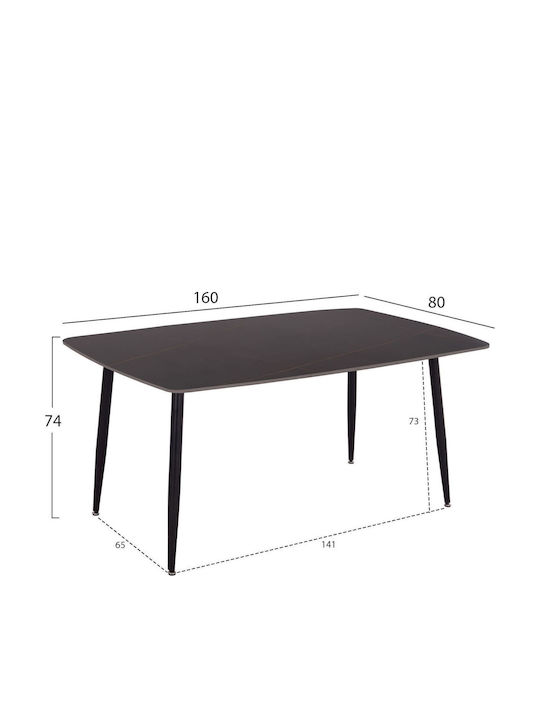 Set de sufragerie Gaff cu 4 scaune 160x80cm