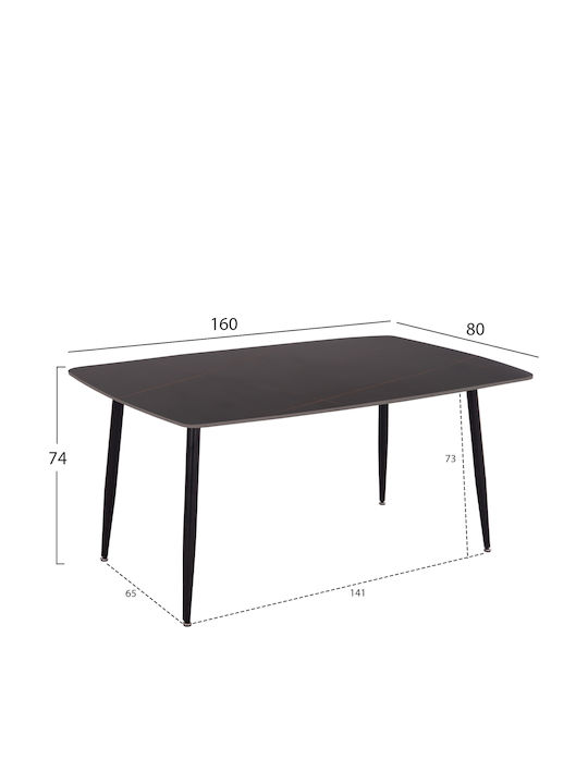 Τραπεζαρία Detton με 4 Καρέκλες 160x80εκ.