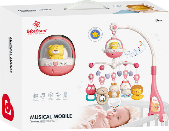 Bebe Stars Hanging Cot Toy with Music, Rotation and Teether for Newborns
