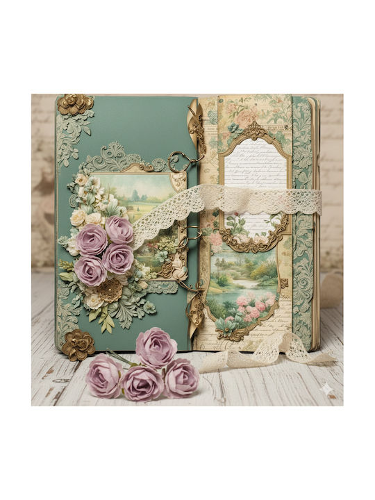 Set Mini Pink Roses 3cm 6 Pieces