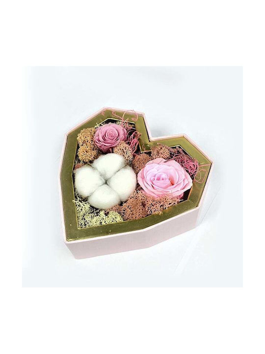 Aranjament Floral Special 5 Flori Criogenate Pe Un Pat De Mușchi Creț Stabilizat Licheni Naturali