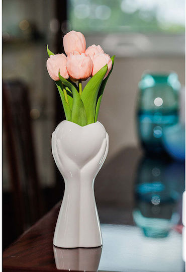Koart Tulina Pink Artificial Bouquet Tulips Real Touch Set Of 6 Pieces