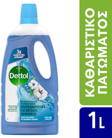 Dettol Complete Clean Καθαριστικό Υγρό Πατώματος με Απολυμαντική Δράση Crisp Linen & Aqua Sky 1lt