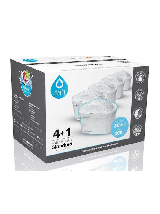 Dafi Water Filter Replacement for Pitcher made of Activated Carbon Standard Unimax 5pcs White