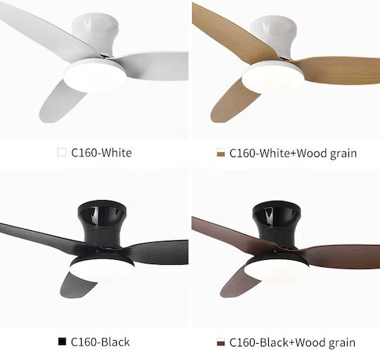 Home Lighting Таванен вентилатор 100см с осветление Черен