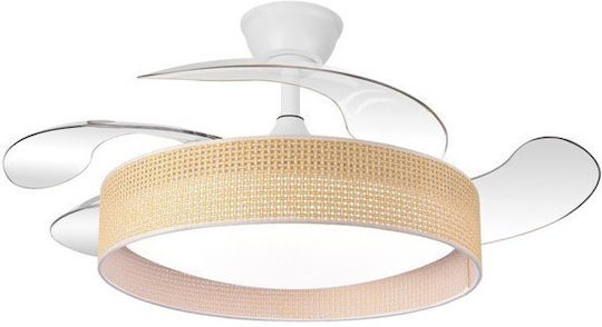 Eurolamp Ceiling Fan 106cm With White Light Fixture