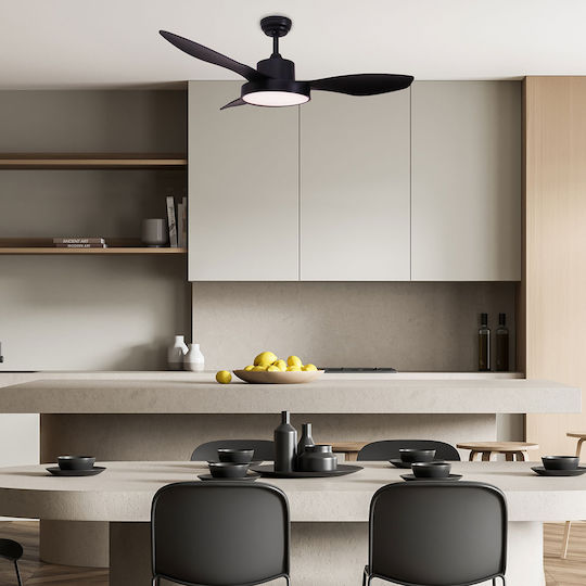 Aca Ceiling Fan 120cm with Light Black