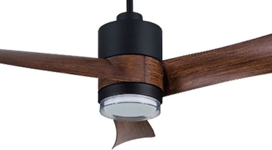 Primo Primo Ceiling Fan 137cm with Light Fixture Brown / Black