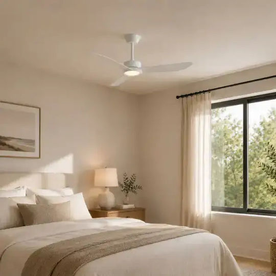 Eurolamp Deckenventilator 127cm mit Leuchte Weißer
