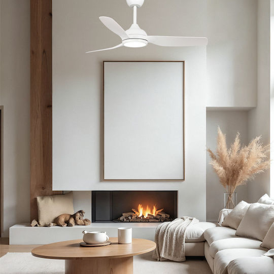 Primo Primo Deckenventilator 132cm mit Leuchte Weiß