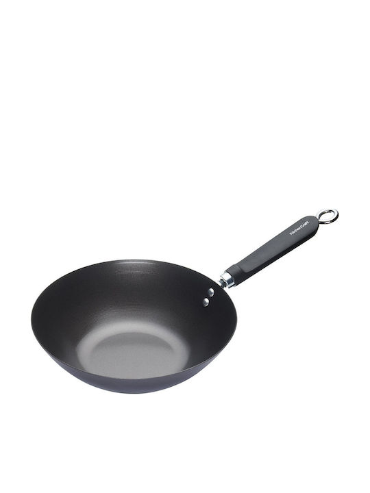 Kitchen Craft Wok από Ανθρακούχο Χάλυβα με Αντικολλητική Επίστρωση 26.5cm