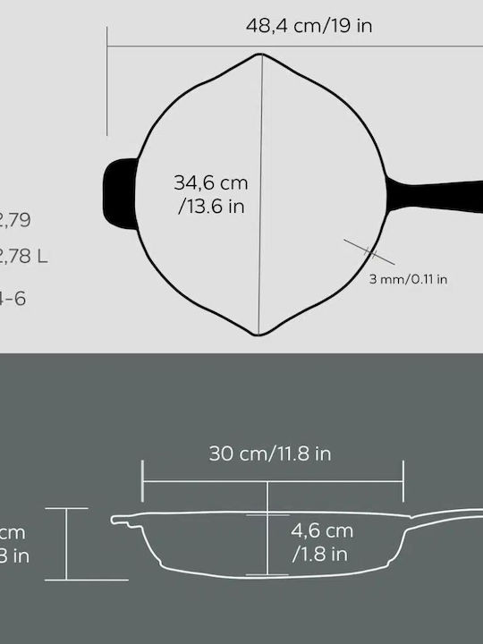 Lava Τηγάνι από Μαντέμι 30cm