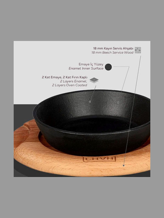 Lava Cast Iron Pan with Enamel Coating 12cm
