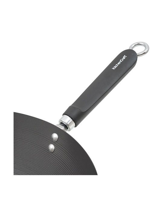 Kitchen Craft Wok από Ανθρακούχο Χάλυβα με Αντικολλητική Επίστρωση 35.5cm