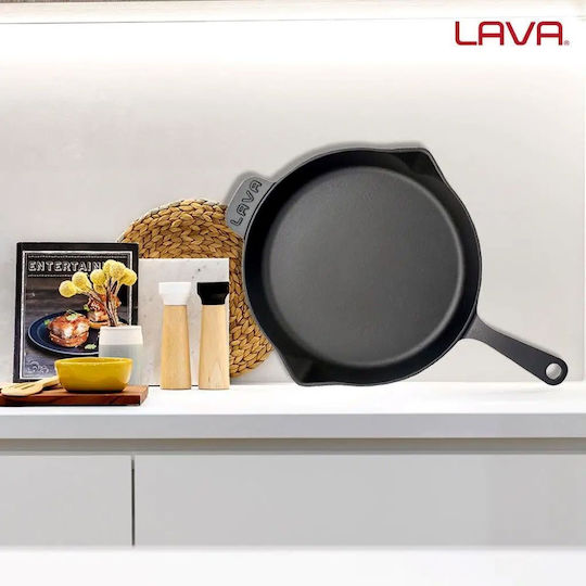 Lava Τηγάνι από Μαντέμι με Εμαγιέ Επίστρωση 34cm