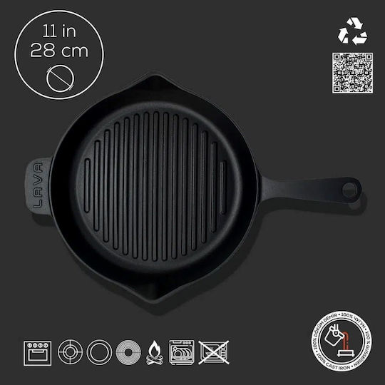 Lava Lava Gusseisen Grill mit Emaille Innenbeschichtung 28cm