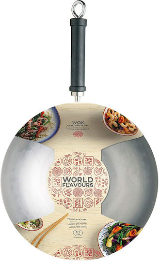 Kitchen Craft Wok Din Oțel Carbon Cu Acoperire Antiaderentă 30cm
