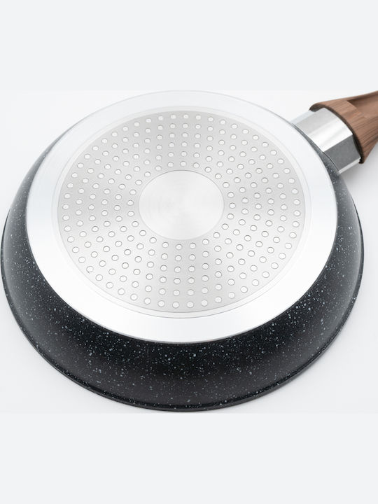 Marble Aluminium Pfanne Nr 26 – Antihaft Soft-touch Griff mit Holzoptik